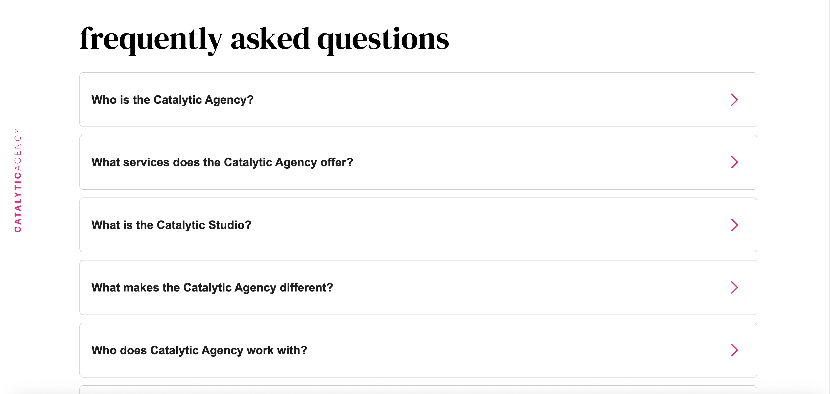 Catalytic FAQ page